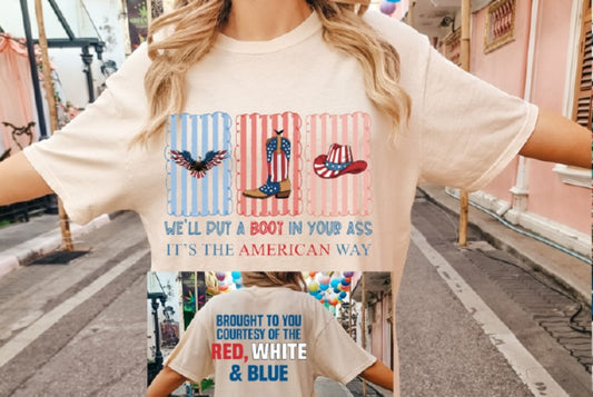 The American way 3 stamp front